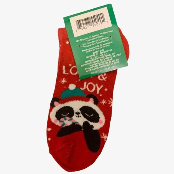 *3/$15* Panda LOVE & JOY Holiday Socks - Picture 2 of 2